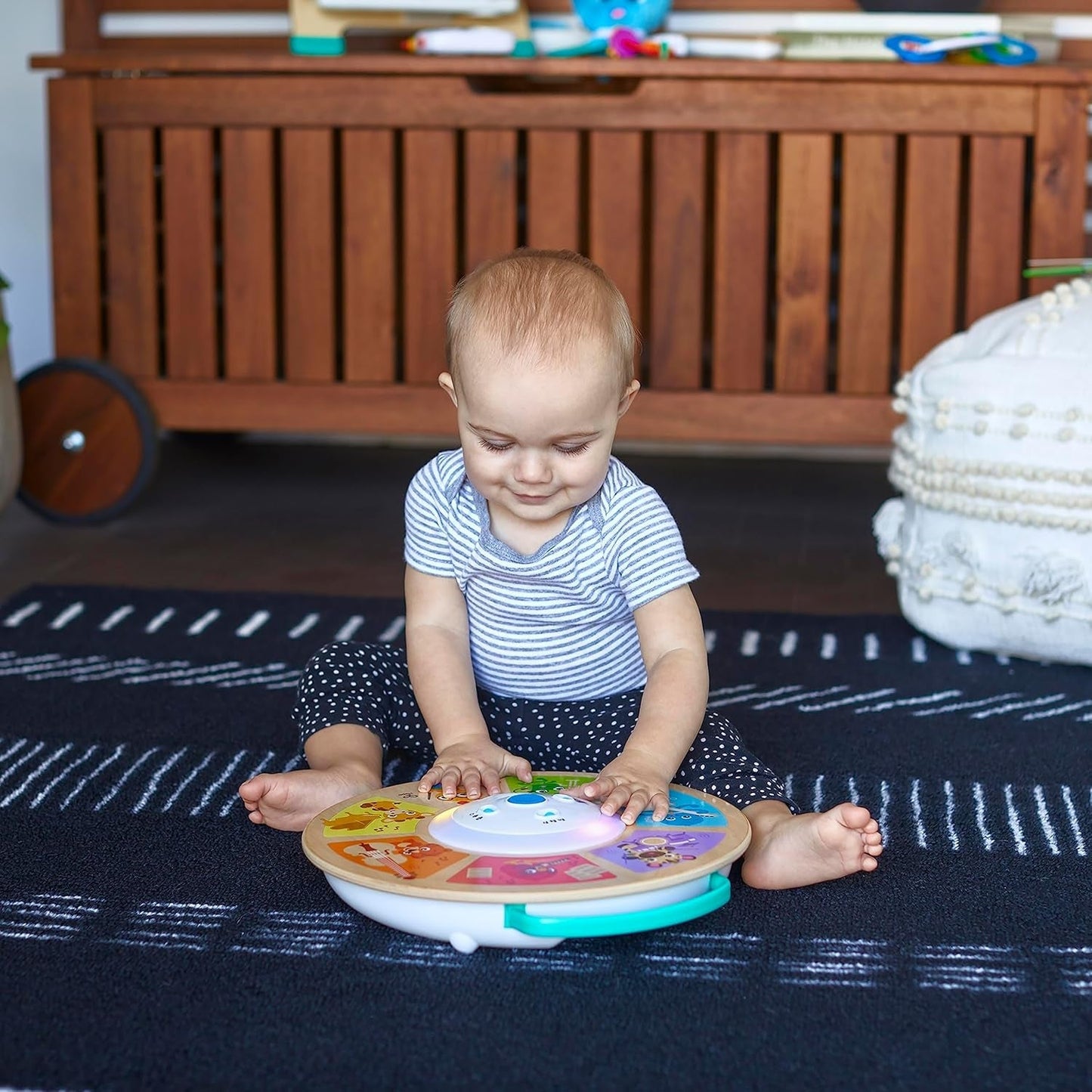 Baby Einstein, Hape, Cal's Smart Sounds Symphony Magic Touch elektronisches Aktivitätsspielzeug aus Holz in 3 Sprachen (Englisch, Französisch und Spanisch), 3 Modi, ab 6 Monaten Babyspielzeug Naty Shop