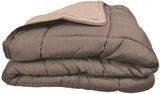 Poyet Motte Waschbare Steppdecke mit festem Bezug – 140 x 200 cm – Petrolblau/Mastixbeige Steppdecken und Steppdecken Naty Shop Taupe/lin 200 x 200 x 1 cm