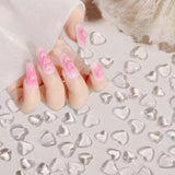 3D Herz Nail Art Charms, 320 Stück Niedliche Klar Acryl Herz Nagel Charms, Flatback Herz Nagel Strasssteine ​​4Mm 6Mm 8Mm Harz Nagelkunst Dekorationen für Frauen Mädchen DIY Maniküre Zubehör(4Mm 6Mm 8Mm)