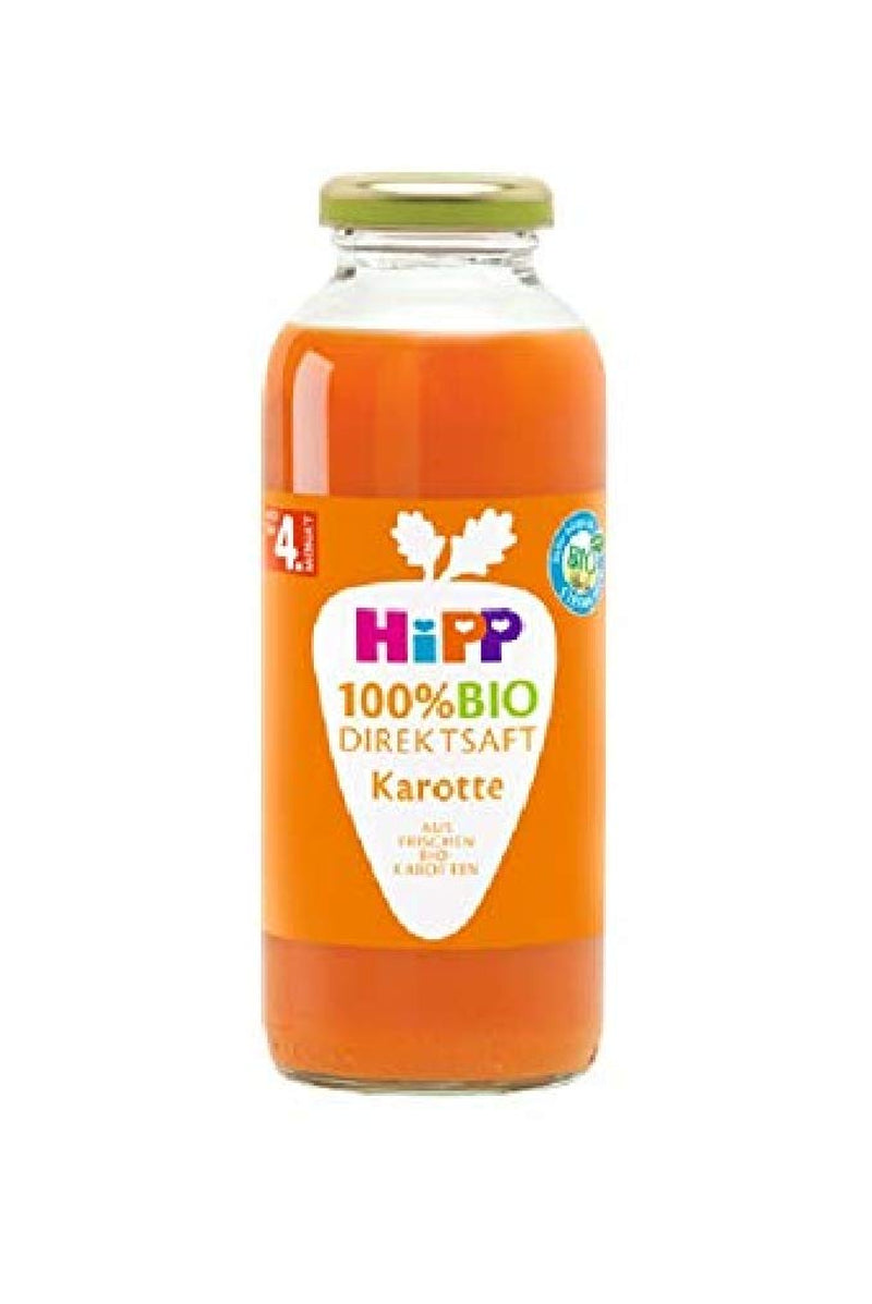 HiPP 100 % direkter Karottensaft (6 x 330 ml), ab 5 Monaten, direkt aus frischem Gemüse gepresst, reich an Vitamin C, ohne Zuckerzusatz, beste Bio-Qualität
