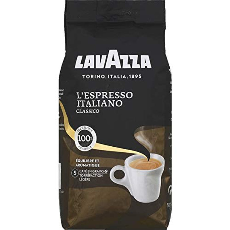 Lavazza Espresso Italiano Kaffeebohnen, 100 % Arabica-Espresso, ausgewogen und aromatisch, 500g-Packung
