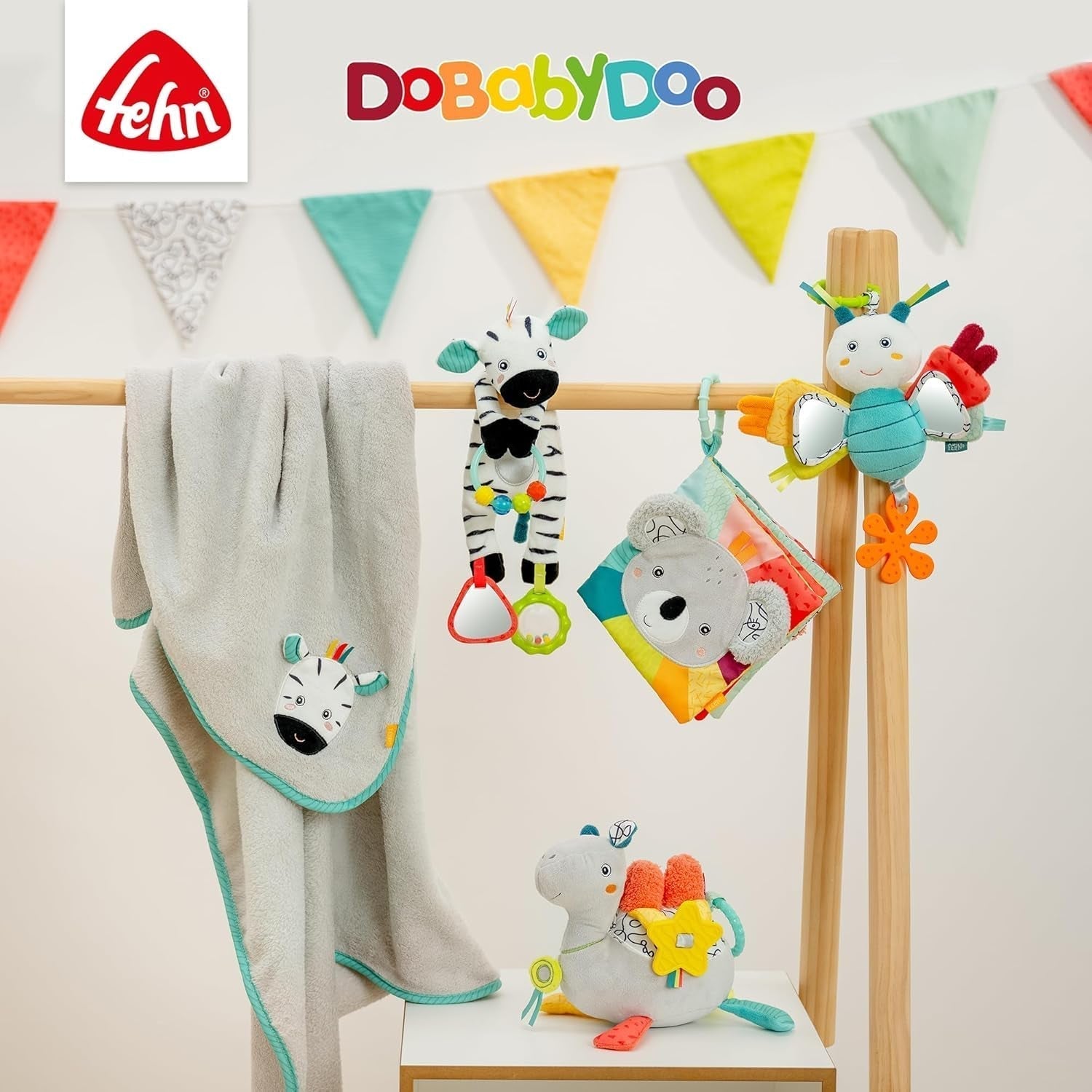 Fehn Knisterfisch - Fang- und Spielspielzeug für Babys - Fangtierspielzeug für Babys - Motorikspielzeug und Knisterspielzeug für Babys und Kleinkinder ab 0+ Monaten Babyspielzeug Naty Shop