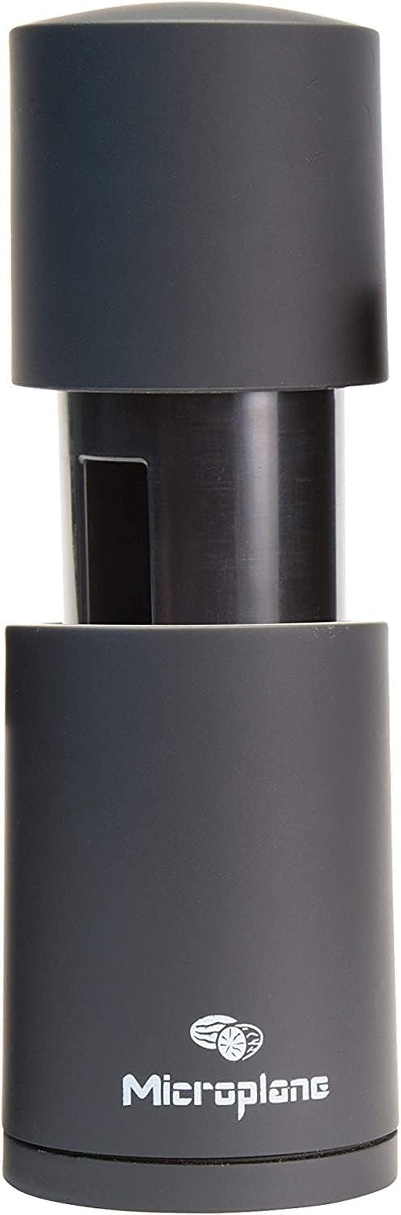Microplane Gewürzmühle Schwarz für Muskatnuss, Zimt, Tonkabohnen, langen Pfeffer und andere trockene Gewürze. Mahlen und Mühlen Naty Shop