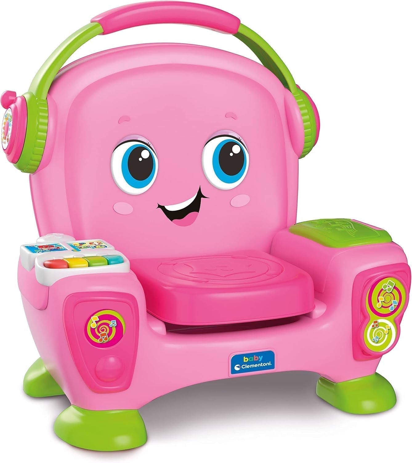 Clementoni 17755 Singsessel mit rosa Klang und Tanz – interaktiver und multifunktionaler Sessel für Kinder auf Italienisch, Spielzeug 1 Jahr – Made in Italy, mehrfarbig Toys Bebe Naty Shop Single