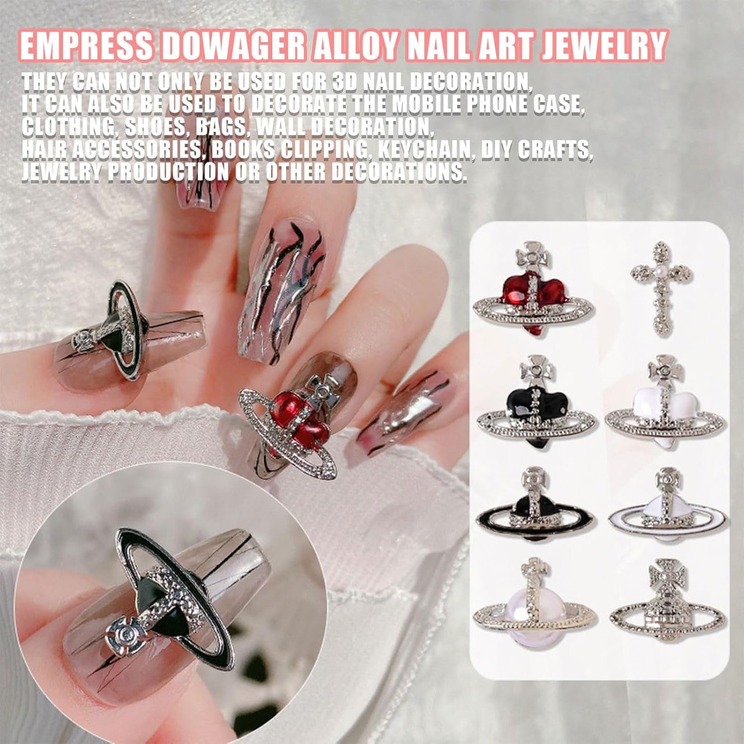 Planet Nail Art Charms, 32 Stück Saturn Shape Nagel Edelsteine ​​​​Für Acrylnägel, Glänzender Nagel Strasssteine ​​Mädchen Nail Art DIY Handwerk Dekoration Zubehör