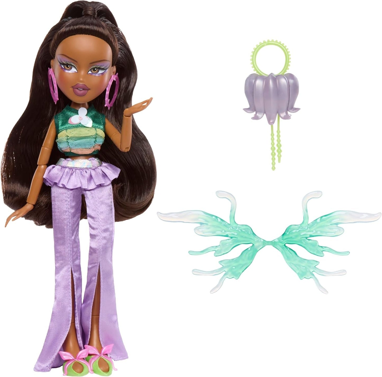 Bratz Fashion Pixiez Sasha Doll – Fantastische Sammlerpuppe mit echter Mode und Accessoires, Flügeln, die sich in einen Ring verwandeln