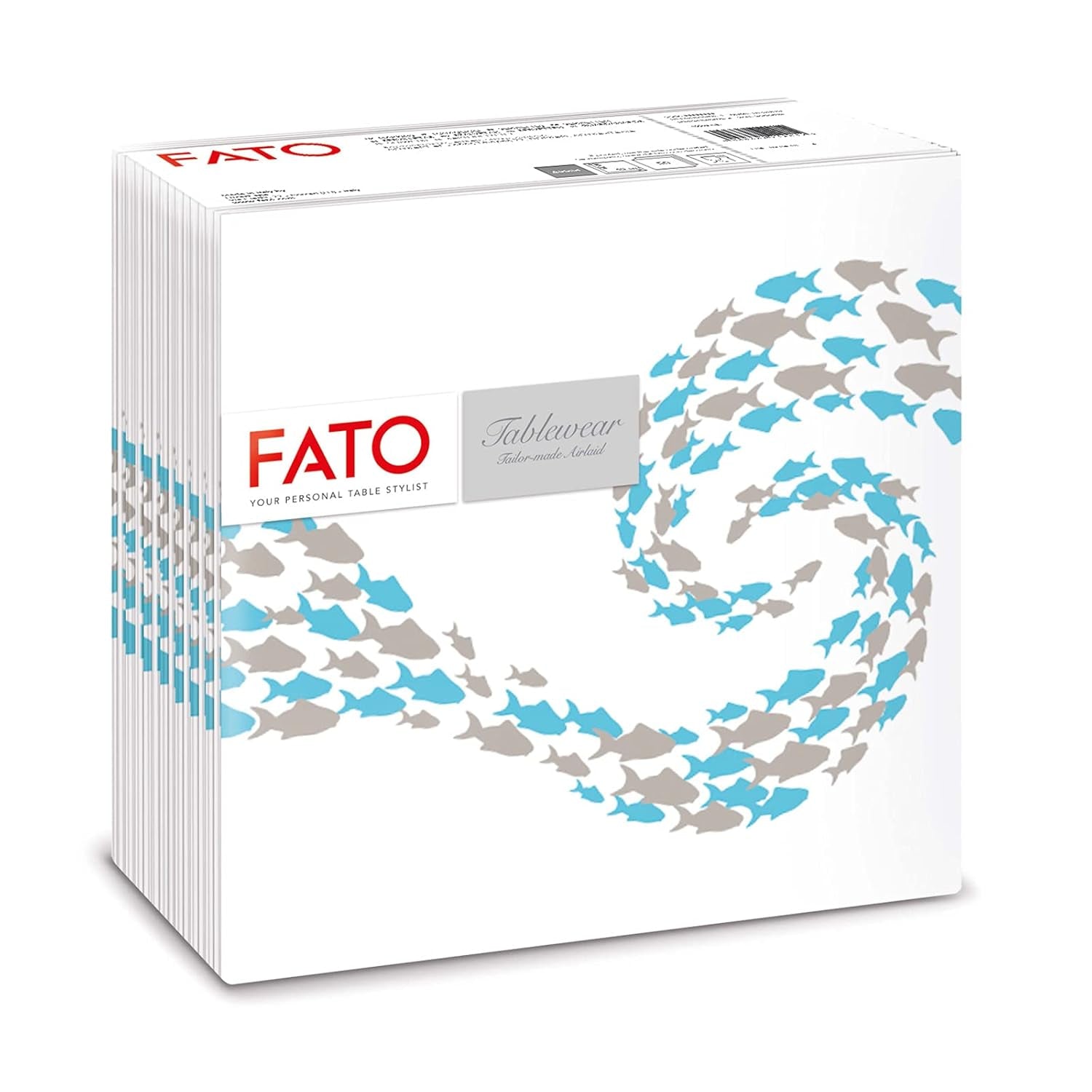 Fato - Trockenpapierservietten, Airlaid, Textileffekt, Packung mit 50 Servietten, 40X40 gefaltet im 4er-Format, Tropicana Decor