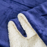 Kono Sherpa-Fleece-Überwurfdecke, 150 x 200 cm, weich, gemütlich, flauschig, wendbar, Mikrofaser, feste Decken für Bett, Couch, Couch (Marineblau, Doppelbett/Doppelbett). Betten und Decken. Besuchen Sie den KONO-Store