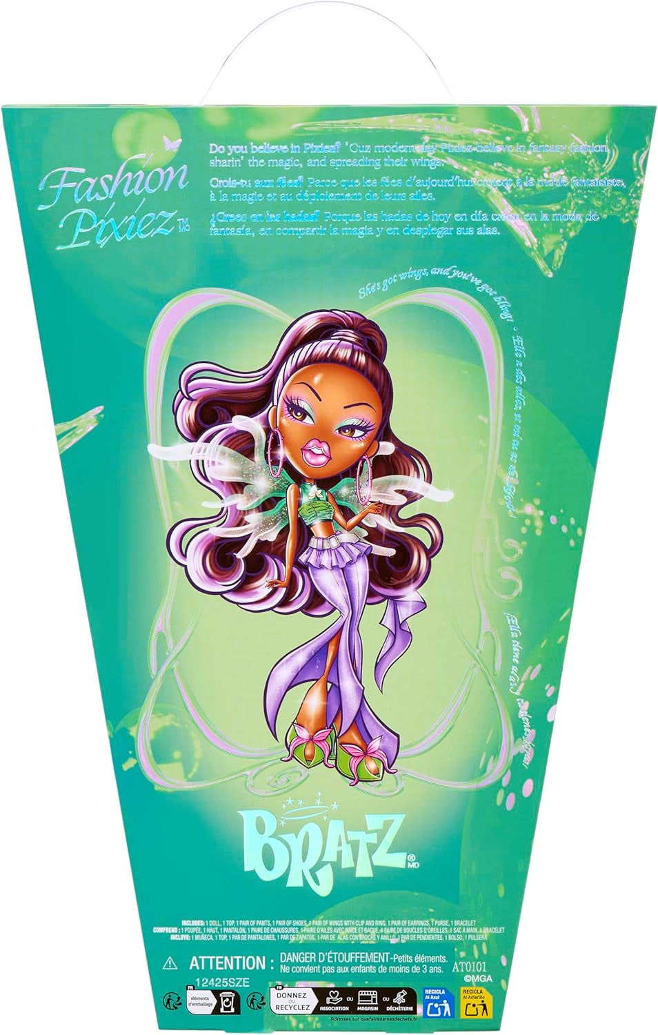 Bratz Fashion Pixiez Sasha Doll – Fantastische Sammlerpuppe mit echter Mode und Accessoires, Flügeln, die sich in einen Ring verwandeln