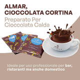 Italienische heiße Schokolade Cortina TART BITTER SCHOKOLADE, 15 Beutel x 30 Gramm Kakao und heiße Schokolade Naty Shop