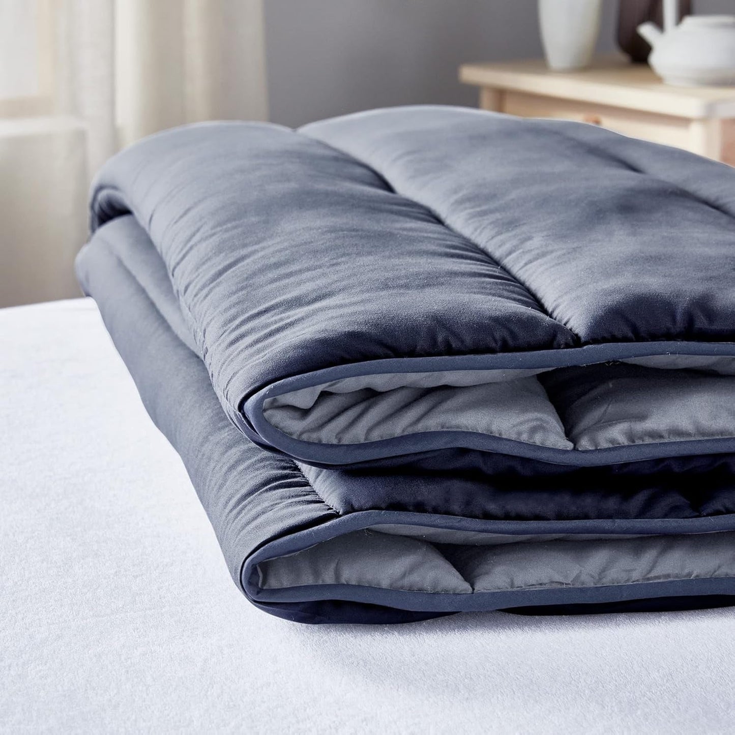 Pikolin Home - Wendedecke 300 G - Zweifarbige nordische Füllung - Für Bett 135 - Gemütlich, warm, atmungsaktiv, Senfgelb, 220 x 220 cm Steppdecken und Steppdecken Naty Shop