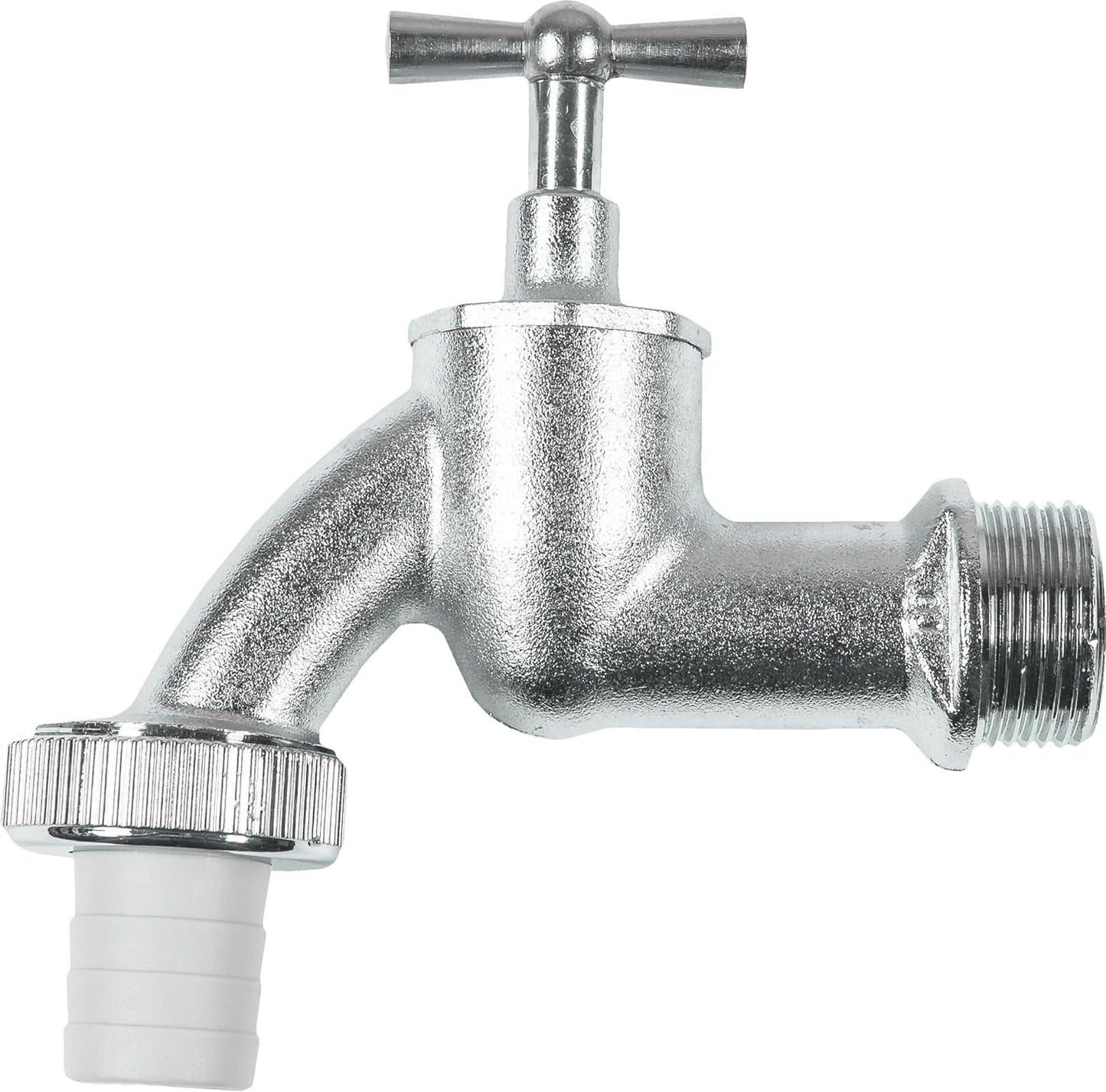 Gehörnter Wasserhahn – 20,95 mm (1/2 Zoll) Außengewinde – inklusive Schlauchanschluss – hochwertiges Messing – ideal als Außenwasserhahn/Regenfass-Wasserhahn/Wasserhahn/Absperrventil/FLOR92590