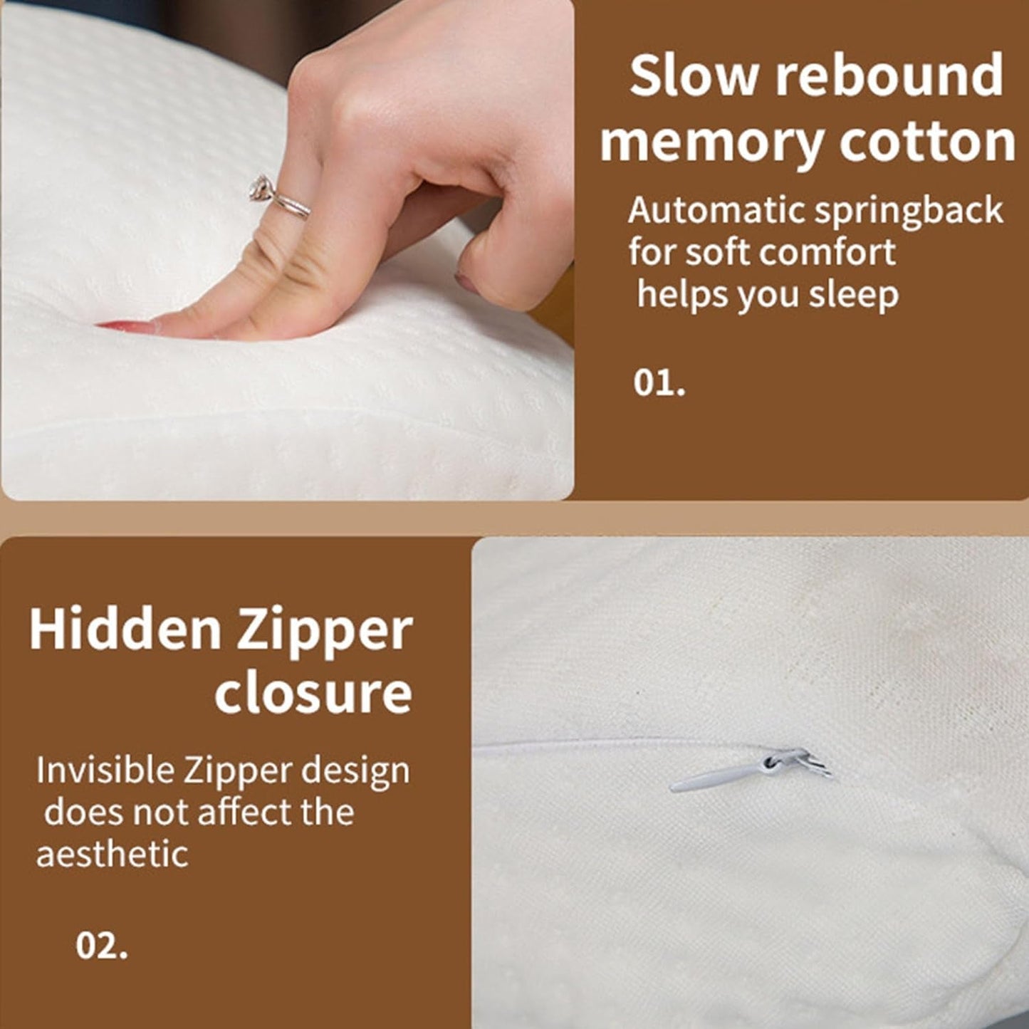 MINGZE Multifunktionales Memory-Schaum-Kissen, Nackenkissen, Schaumstoff, U-förmiges Nackenkissen mit Schleife, langsames Rebound-Schlafkissen, Rebound-Druckkissen, Kissen aus Eisseide für Hand- und Nackenschutz, zervikale orthopädische Kissen, Naty Shop