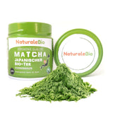 Naturalebio Matcha-Teepulver in zeremonieller Qualität. Original grüner Tee aus Japan. Matcha-Grüntee-Pulver in Zeremonienqualität, hergestellt in Uji, Kyoto. Ideal zum Trinken, Kochen und für Latte Macchiato. Schachtel mit 30 g.