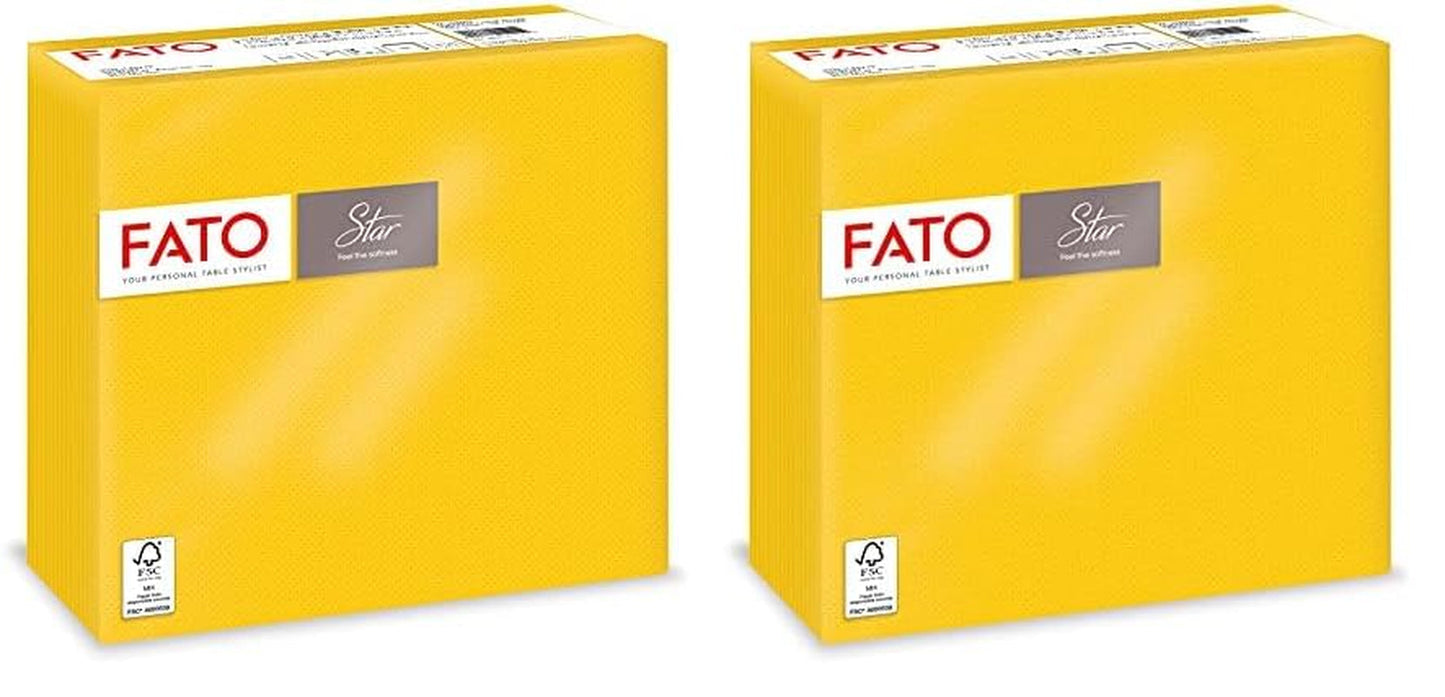 - Weiches und zartes Einweg-Seidenpapier, Packung mit 40 Taschentüchern, Größe 38 x 38, in 4 Schichten gefaltet, 2 Lagen, gelbe Farbe, 100 % reines Zellulosepapier, FSC-zertifiziert (2er-Pack)