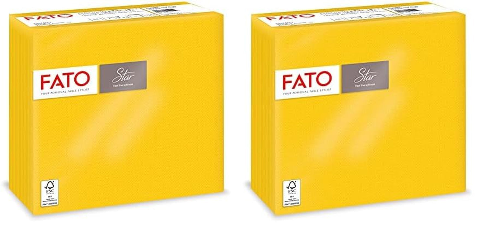 - Weiches und zartes Einweg-Seidenpapier, Packung mit 40 Taschentüchern, Größe 38 x 38, in 4 Schichten gefaltet, 2 Lagen, gelbe Farbe, 100 % reines Zellulosepapier, FSC-zertifiziert (2er-Pack)