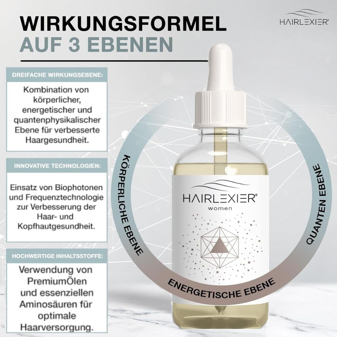 Hairlexier Haarwuchsmittel für Frauen – Rosmarin-Haaröl, Rizinusöl-Haaröl, Lavendelöl, natürliches Haarserum gegen diffusen Haarausfall, unterstützt das Haarwachstum, vegan & biologisch + Arbeitsbuch Haarpflege Naty Shop