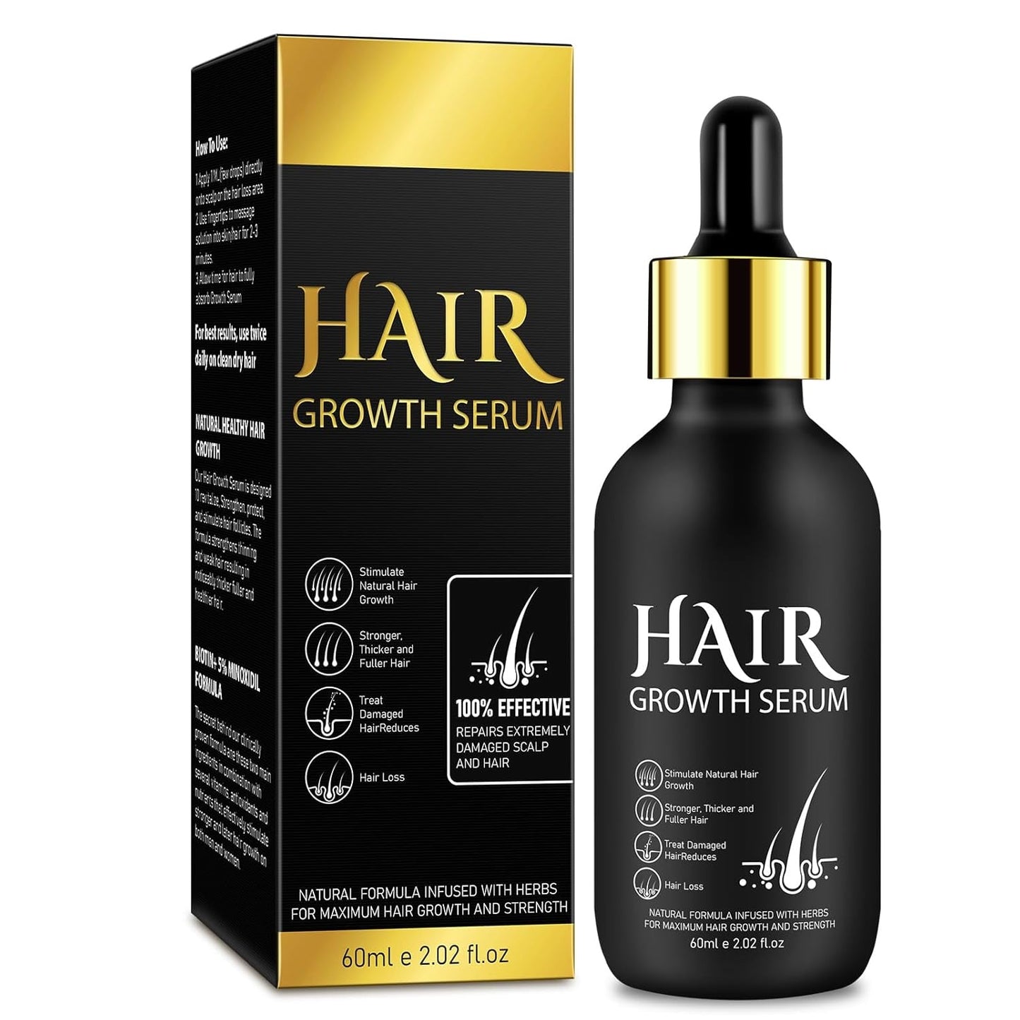 Bio-Haarwuchsöl 5 % – Lösung zur äußerlichen Anwendung – Haarwachstum und -verdichtung – für Haarausfall und dünner werdendes Haar bei Männern – Reaktivierung schrumpfender Follikel – Präzisionspumpenspender 60 ml Naty Shop Haarpflege Standardtitel