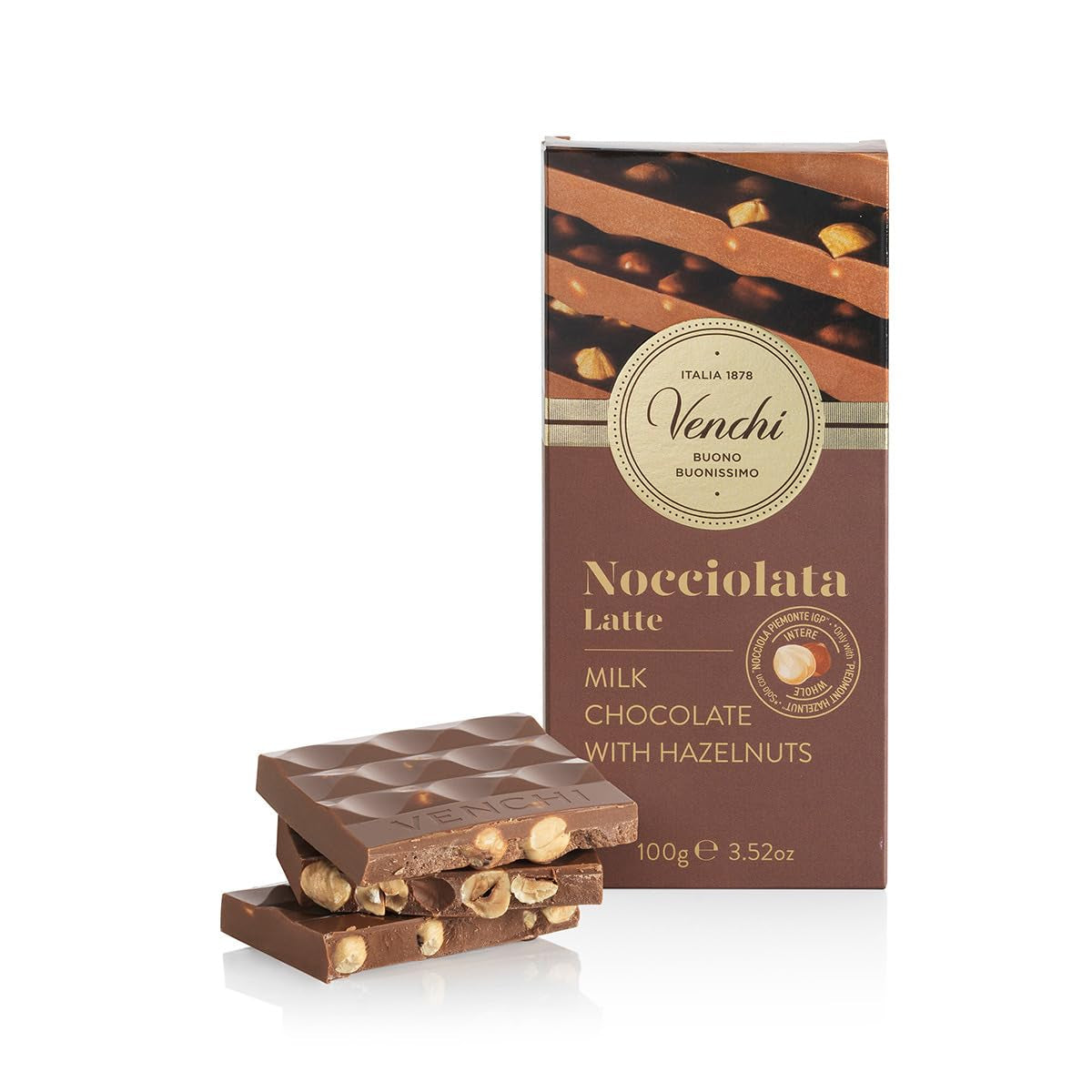 Venchi – Gesalzener Haselnussriegel, gesalzene Haselnüsse, Mandeln und Pistazien, 95 g, mit „Piemont-Haselnüssen“, glutenfrei, ohne künstliche Farbstoffe und ohne Konservierungsstoffe