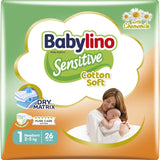 Sensitive Babywindeln, Größe 1, Neugeborene (2-5 kg), 26 Stück