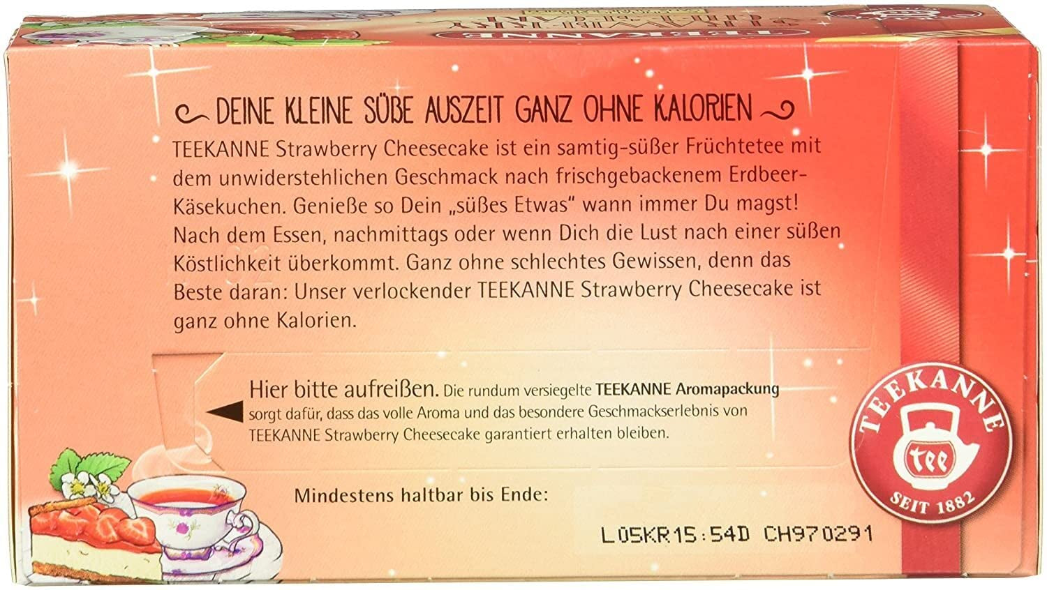 Teekanne Sweeteas Erdbeer-Käsekuchen Erdbeer-Käsekuchen 12er Pack (12 x 18 Teebeutel)