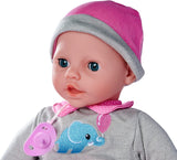 Simba 105140066 – Laura Interactive, Weichkörperpuppe mit schläfrigen Augen, plappert bei Bewegung, trinkt aus der Flasche und schläft, 40 cm, Puppe ab 2 Jahren Naty Shop Dolls