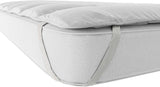 Italienische Bettwäsche, eleganter gesteppter Topper, weiß, Doppelbett. Bettdecken und Steppdecken Naty Shop