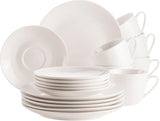 MÄSER 934105 Serie Belmira, klassisches Kaffeeservice für 6, 18-teiliges Kaffeeset, zeitlos, elegant, zart, Porzellan, weiß
