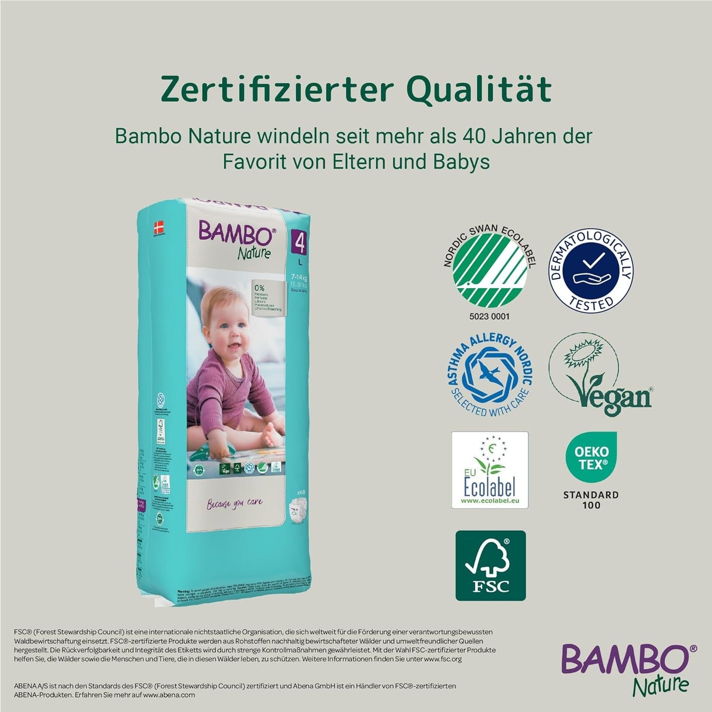 Bambo Nature Babywindeln, Größe 4 (7-14 kg) – 48 Stück. Premium-Windeln mit verbessertem Auslaufschutz | Ultimativer Komfort und Freiheit für aktive Kinder | Dermatologisch getestete Windeln