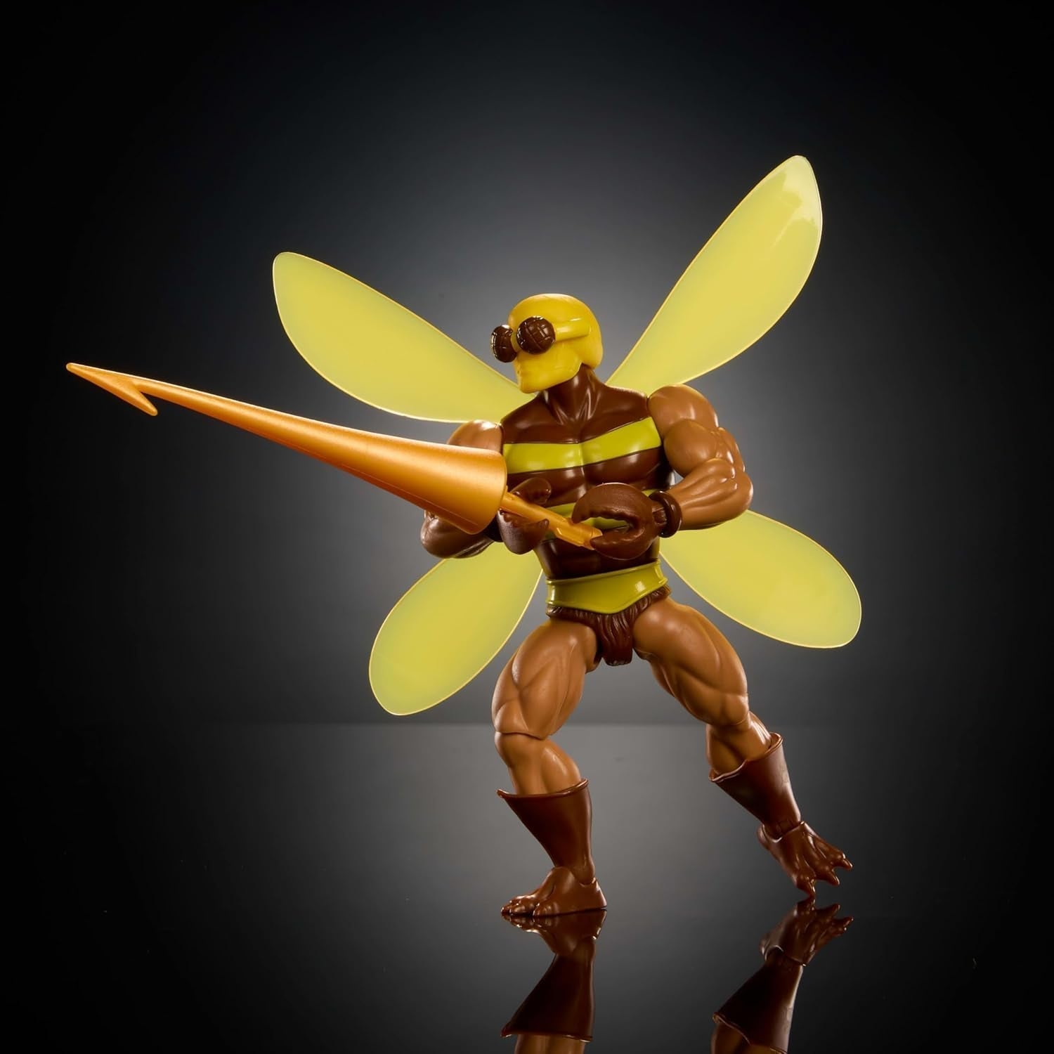 Masters of the Universe Origins Actionfigur Buzz-Off aus der Cartoon-Sammlung, ca. 14 cm groß, aus 1980er TV, Bienenführer mit Flügeln und Brille mit Speer, JBM88 Actionfiguren Naty Shop