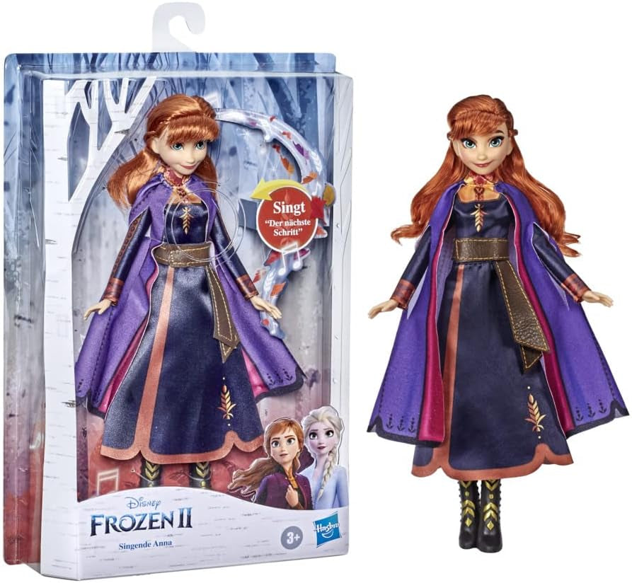 Hasbro Eiskönigin singende Anna-Musikpuppe im lila Kleid zu Disneys Die Eiskönigin 2, Spielzeug für 3-Jährige, 57237830, mehrfarbige Puppen, Naty Shop