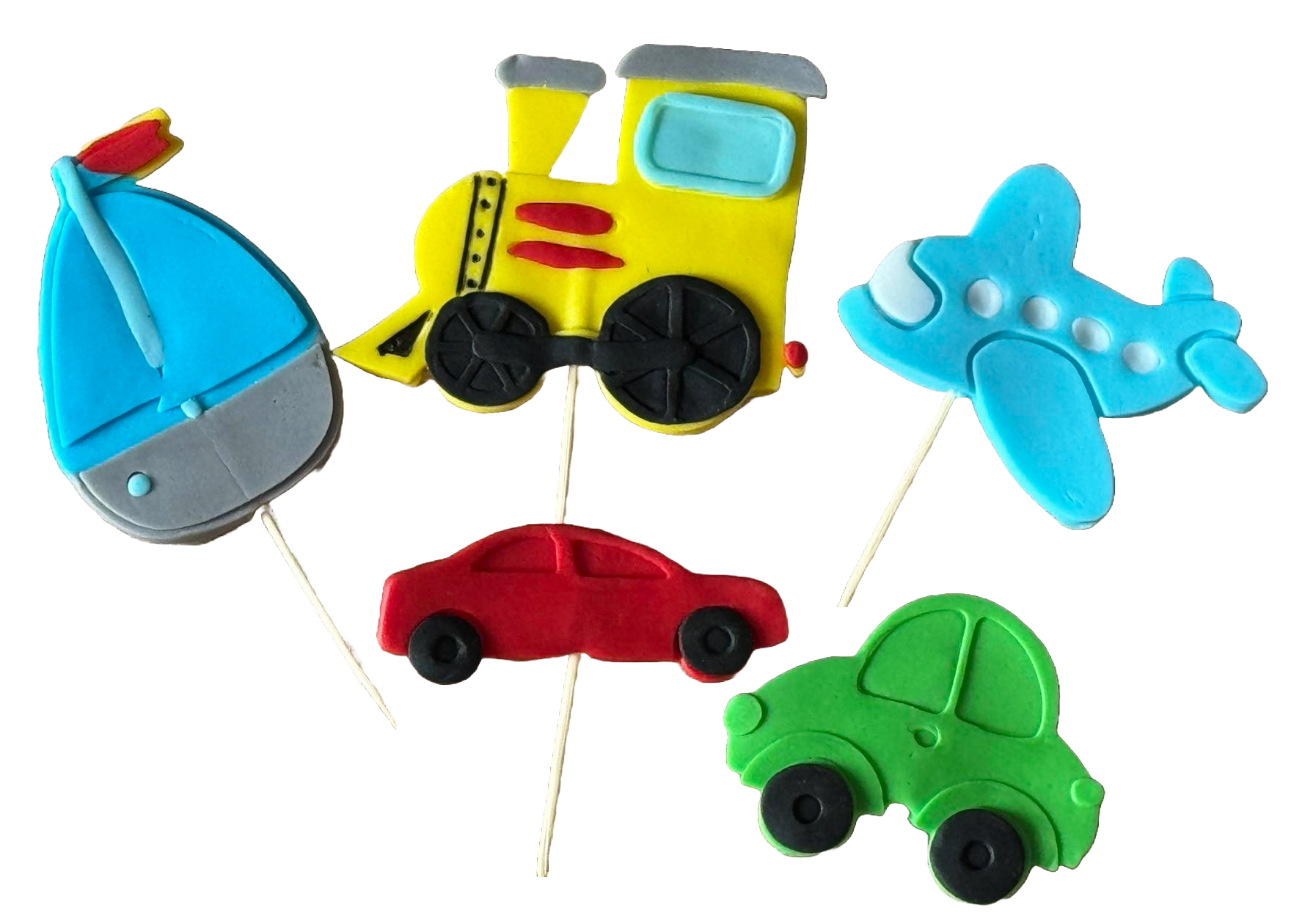 Set mit 5 essbaren Zuckerdekorationen, Cars Sugar Paste Dekorationen Nati Shop