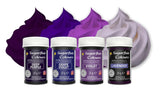 Sugarflair Nudel-Lebensmittelfarbe Lila, 4er-Set, Nudel-Lebensmittelfarbe, Fondant, Marzipan, Zuckerpaste, Buttercreme und mehr: Lila, Lavendel, Traubenviolett, Tiefviolett – 4er-Set
