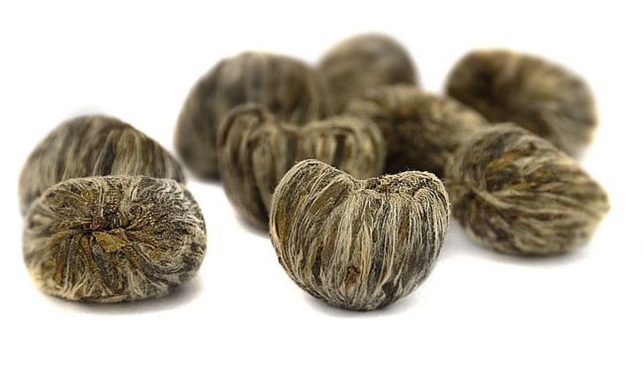 Teeblüten Goldbarren 1 Stück 6 g | Grüne Teeblätter | Jasminblüten | Europäische Schlingpflanze | Grüner Tee Tee mit Blumen | Grünteeblüten | Ideal für Teeliebhaber