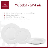Gerlach 1760 Tafelservice - 18-teilig - Tischservice für 6 Personen - Tellerset - Modernes Porzellan, weiß