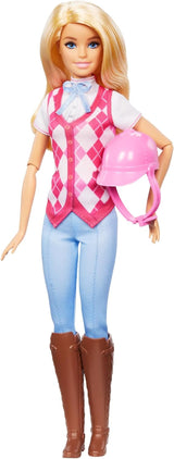 Barbie Malibu-Puppe und Zubehör aus Barbie Mysteries: The Secret Horse Adventure, einschließlich Modepuppe, abnehmbarem Reitoutfit und Helm, HXJ38