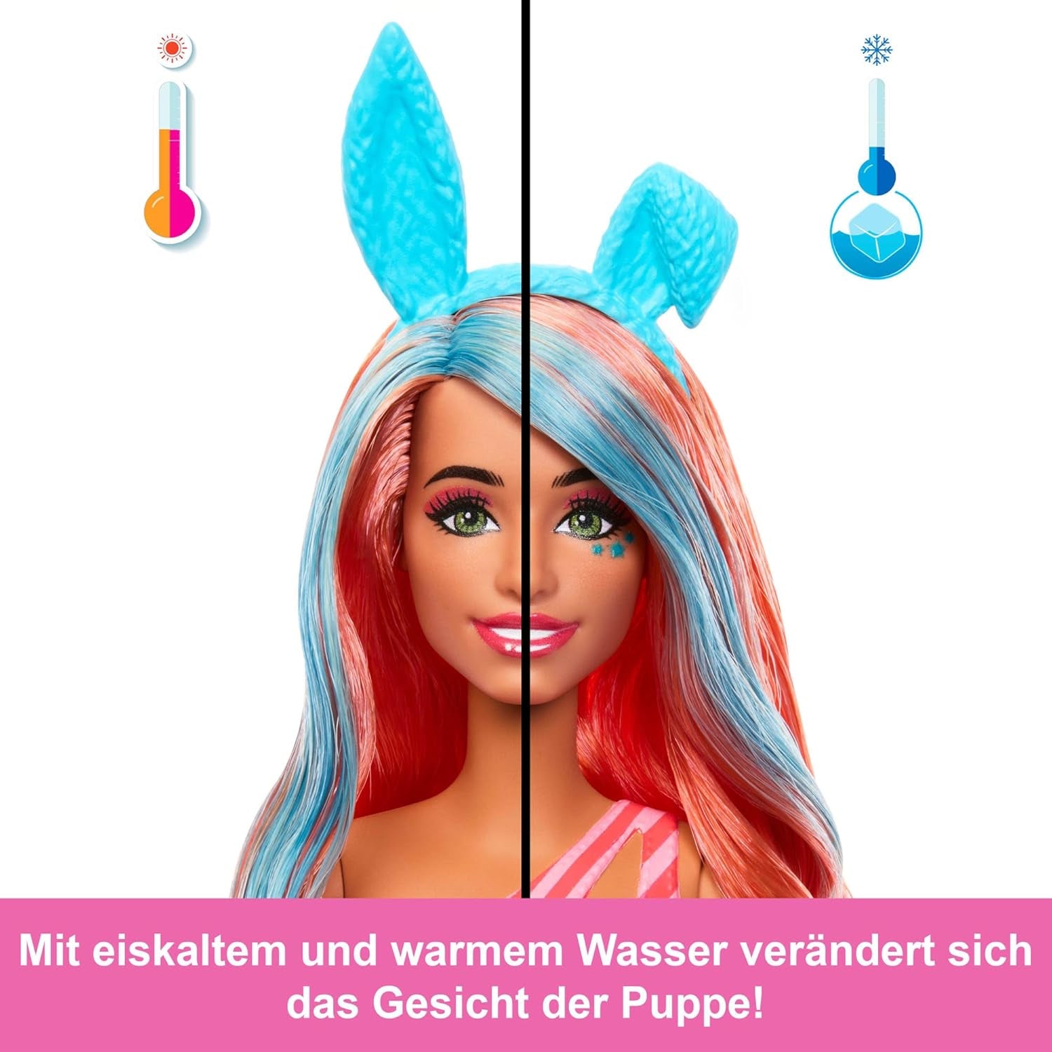 Barbie Pop Reveal Puppe und Zubehör-Set, Shakes-Serie, süße, duftende Kätzchen-Modepuppe und Haustier mit 8 Überraschungen, einschließlich Farbwechsel, JCN87
