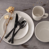 Zen Buffet Porzellan-Geschirrset, Service für 6 (30 Teile), Weiß (Tassen)