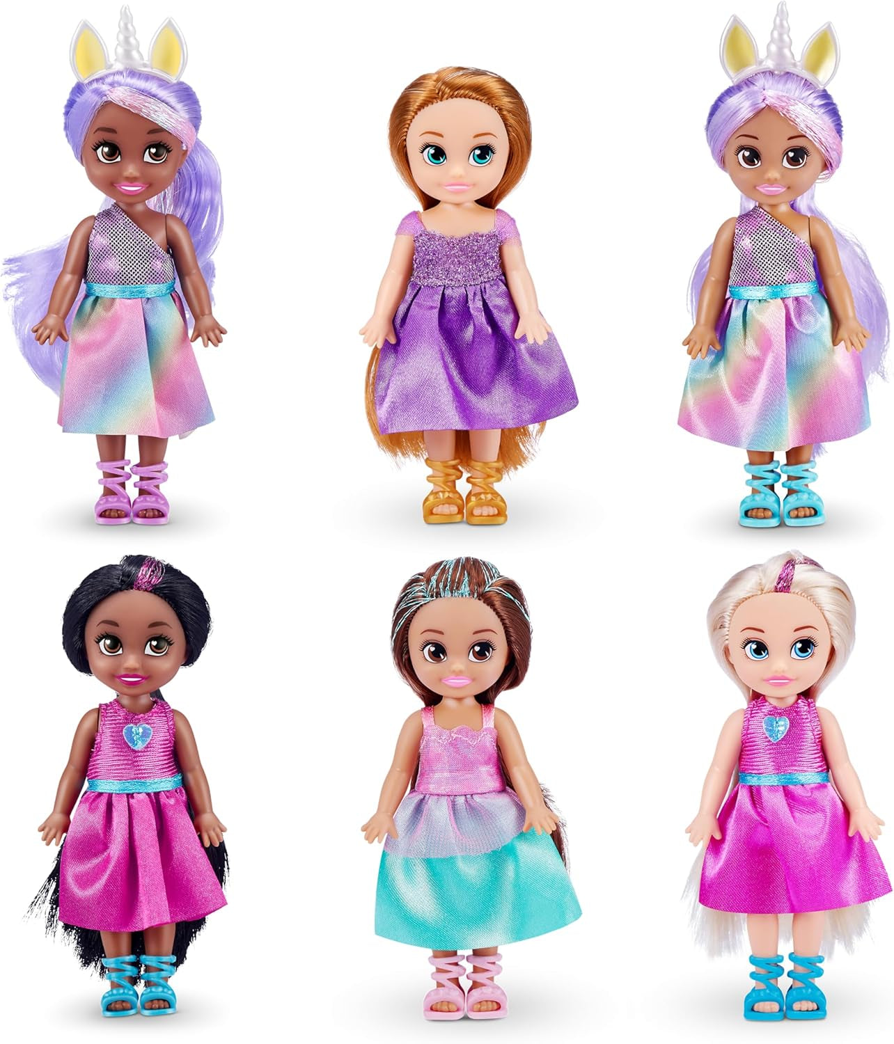 Prinzessinnen-Modepuppen zum Sammeln, Prinzessinnen-Anziehpuppen (6er-Pack)