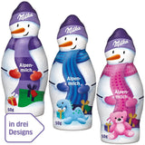 Milka Schneemann Alpenmilch – Großpackung Schoko-Schneemännerfiguren in 3 Modellen – 24 x 50g