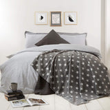 DREAMSCENE gemütliche Decke flauschige Decke Fleecedecke - Wohnzimmerdecke warm winterlich weich, Sofadecke, Sofadecke, Kuscheldecke Kinder, Wohnzimmer & Kuscheldecken 120X150Cm, Sofaüberwurf Decke graue Sterne Betten und Decken Besuchen Sie den DREAMSCENE-Store
