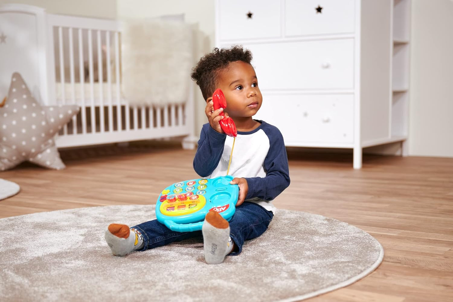 Simba 104010016 - ABC-Farbtelefon, Babyspielzeug, drehbare Bildanzeige, Lied, Spieltelefon, Lerntelefon, mit verschiedenen Geräuschen, 20 cm, Motorik, für Kleinkinder, ab 6 Monaten Babyspielzeug Naty Shop