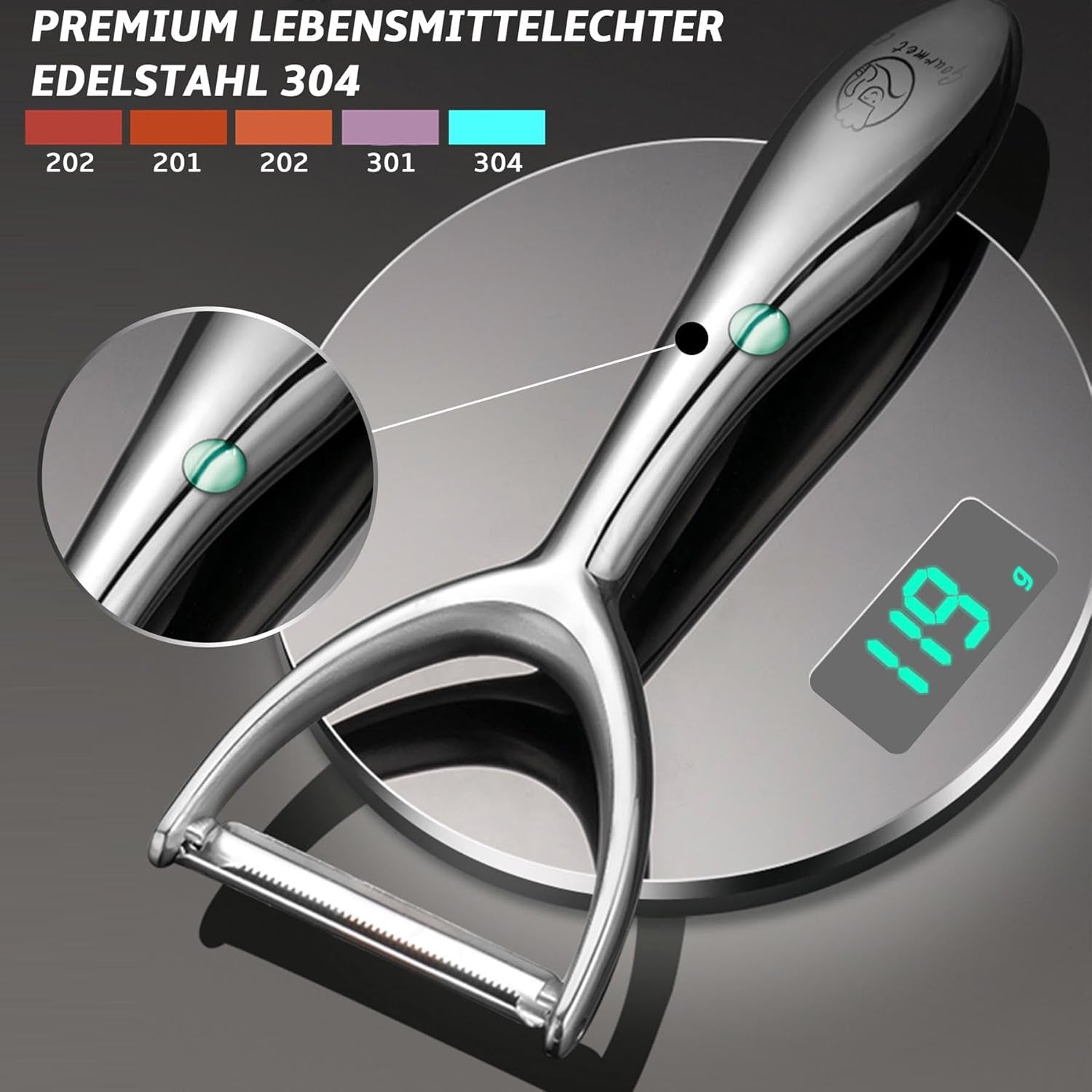 Premium-Obst- und Gemüseschäler aus Edelstahl Naty Shop Schäler