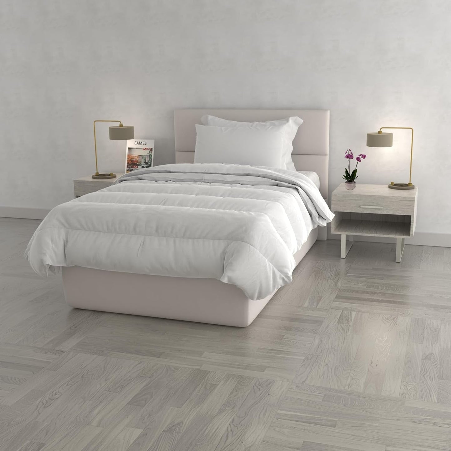 Prestige-Steppdecke, 4 Jahreszeiten, hergestellt in Italien, weiß, 150 x 200 cm. Steppdecken und Steppdecken Naty Shop 150 x 200 cm