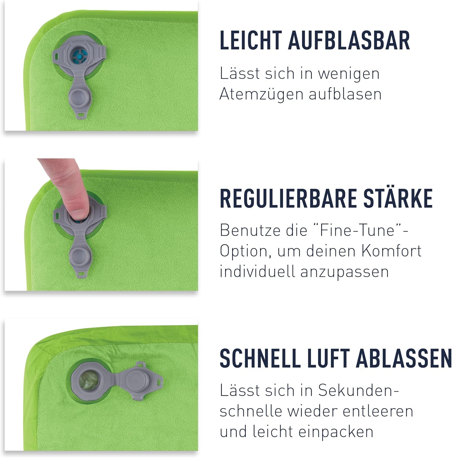 Sea to Summit – Eros Daunen-Reisekissen L – Ultraleicht und aufblasbar – 10D-Material – Premium-Daunenkissen – rutschfest – zum Wandern und Camping – 42 x 28 x 12 cm – Grau – 95 g Naty Shop Reisekissen