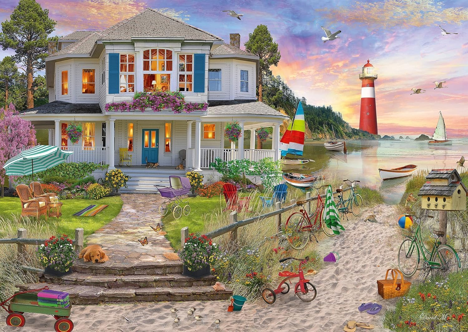 Schmidt Spiele Strandhaus, Puzzle 1.000 Teile Puzzle Naty Shop
