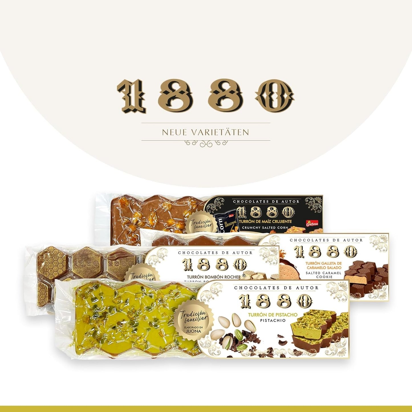 Handgefertigter Schokoladen-Pistazien-Turrón, 200 g, cremige Textur, höchste Qualität, feine Zutaten, authentischer Geschmack, der teuerste Turrón der Welt