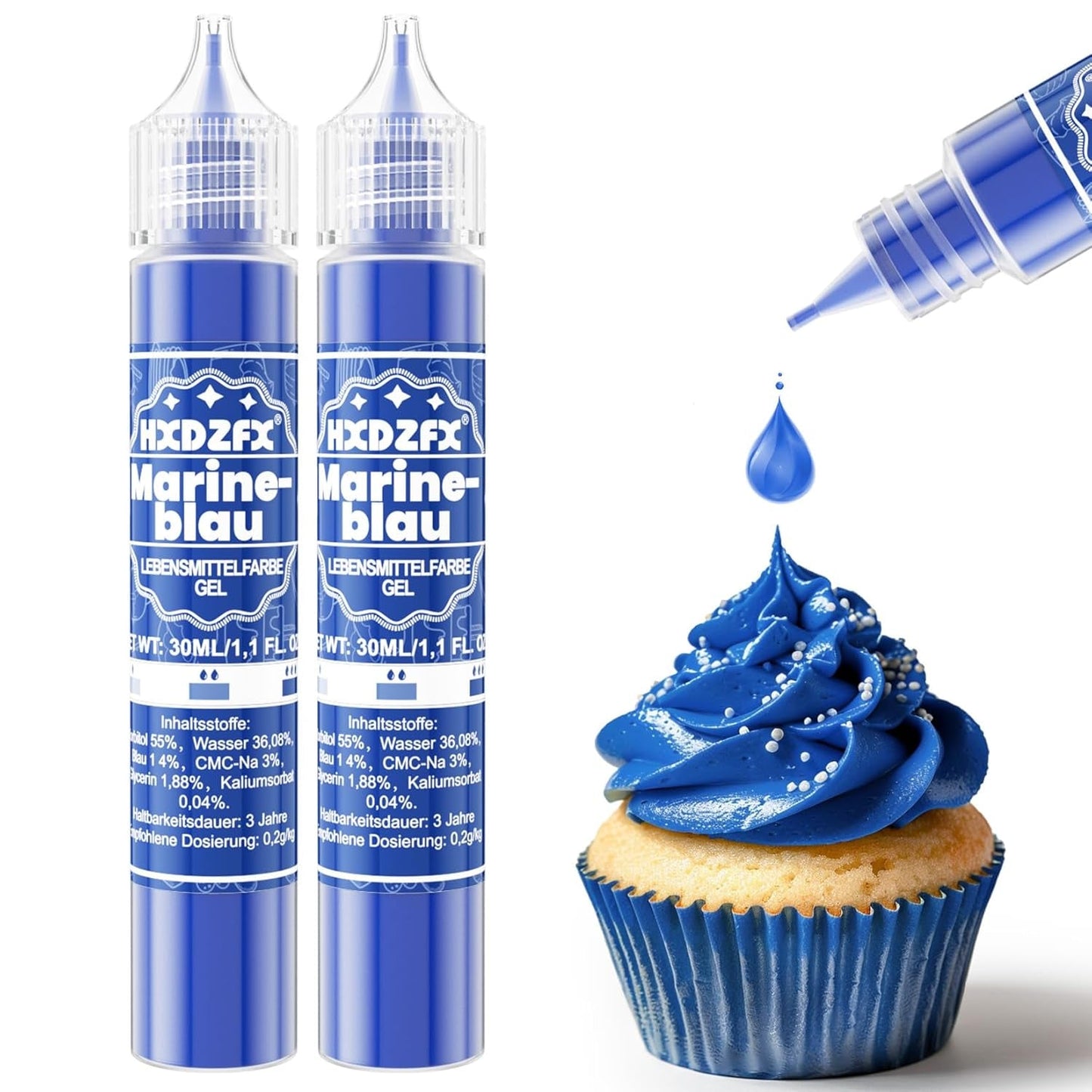 Gel-Lebensmittelfarbe – HXDZFX 2×30 ml, zuckerfreie Lebensmittelfarbe, hochkonzentriert, zum Dekorieren von Kuchen, weißem Fondant, Makronen, Keksen, Backen, Ostereiern, Schleim (Traubenviolett)