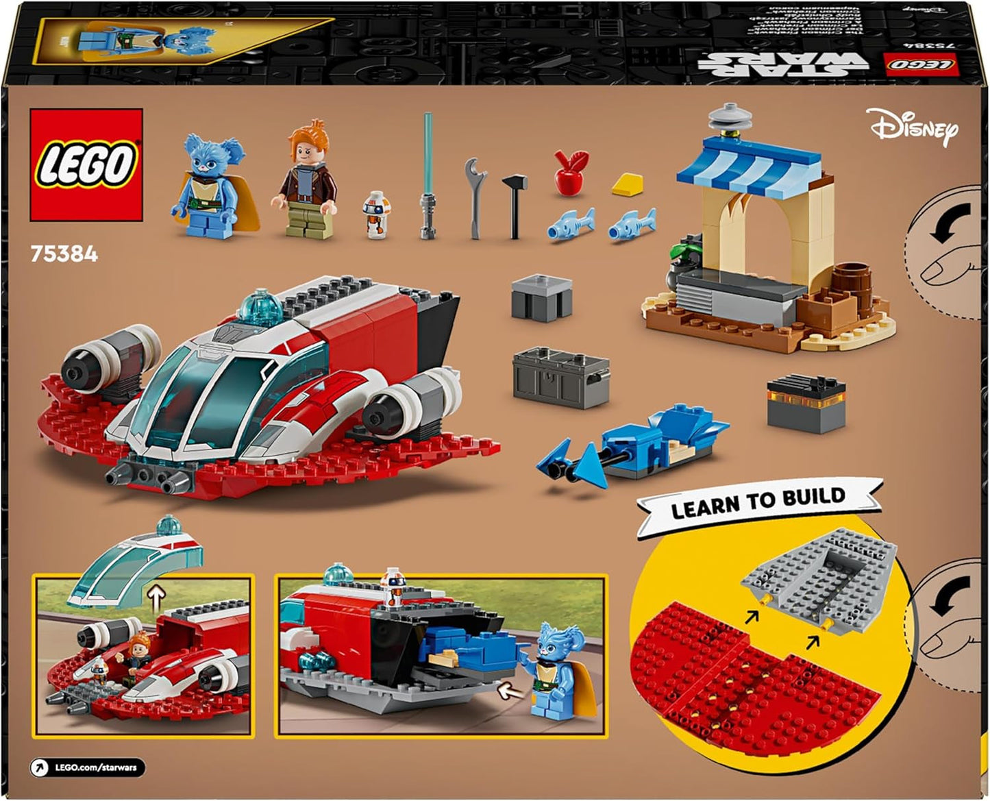LEGO Star Wars: Die Abenteuer der jungen Jedi-Ritter Crimson Firehawk, Kinder-Starterset mit baubarem Raumschiff, Speeder-Bike und 3 Figuren, Geschenk für Jungen und Mädchen ab 4 Jahren 75384 Bausets Besuchen Sie den LEGO-Store