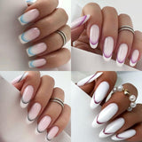 9 Farben französische Nagelaufkleber, französische Nagelaufkleber, selbstklebende Nagelfolie, französische Nägel, Farbverlaufsaufkleber, französische Nagelaufkleber, Nagelkunst, Nageldesign-Aufkleber, Nagelzubehör